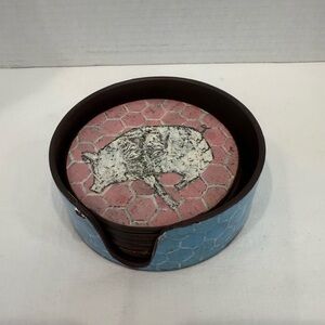 Vintage-Inspired Farmhouse Animal Coaster Set —7 Pieces